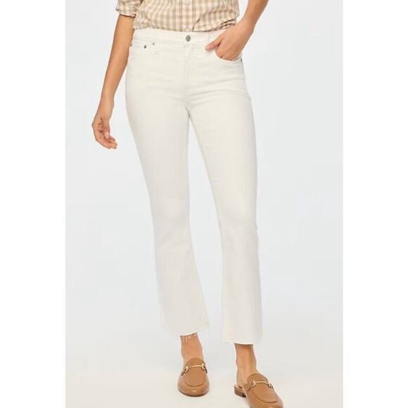 NWT J.Crew Tall Flare Crop Jean in Signature Stretch White Size 29T - Picture 1 of 7